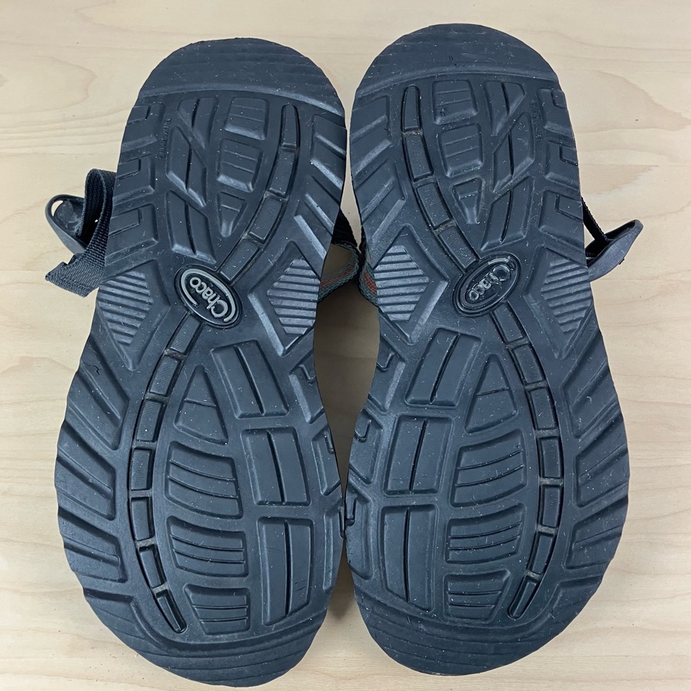 Chaco Women's Strappy Sandals in Black with Teal and Coral Straps - Picture 8 of 11